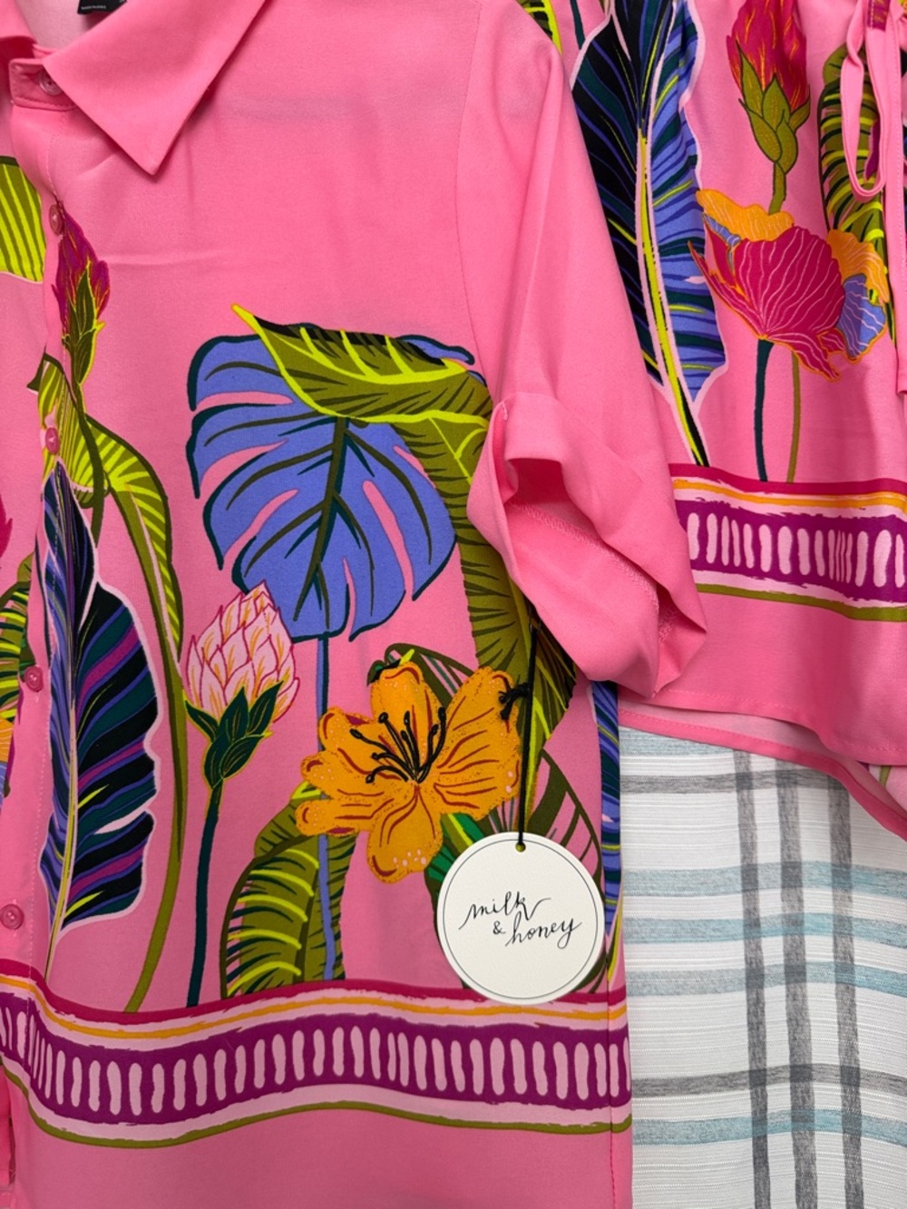 Pink Tropical Print Short Set - Picture 2 of 7